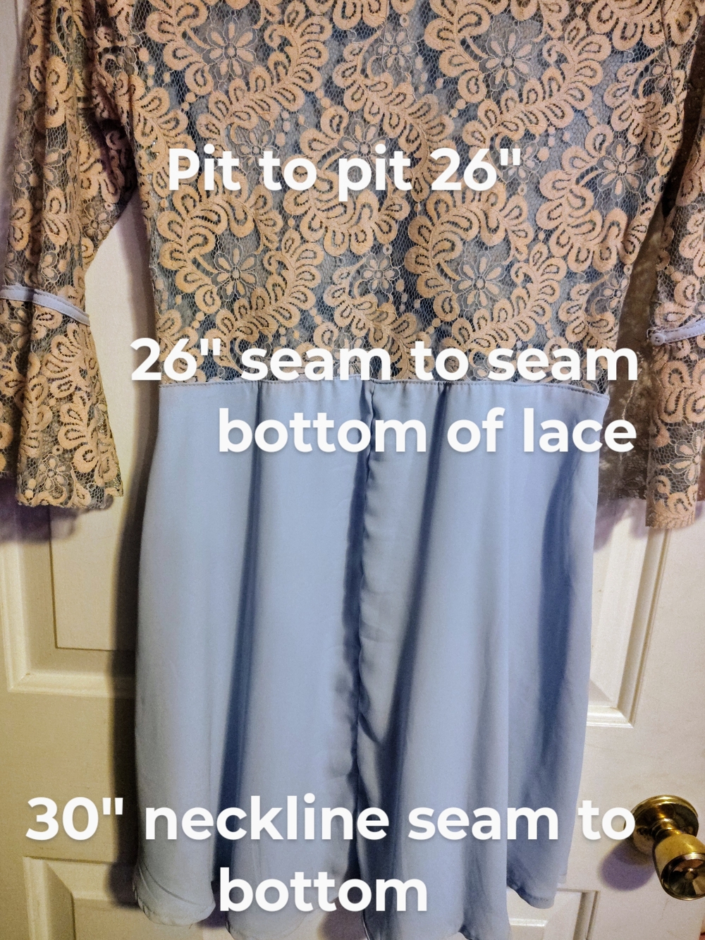 Lace Top Blue Skirt Dress